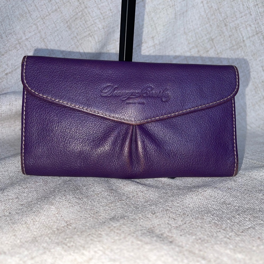 Vintage Dooney and Bourke Purple Pebbled Leather Red Leather Interior *RARE